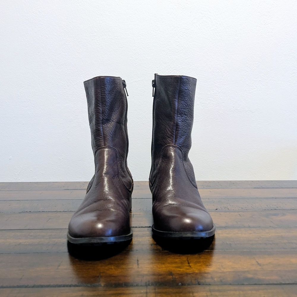 Calvin Klein Terra Brown Leather mid calf boot size 7